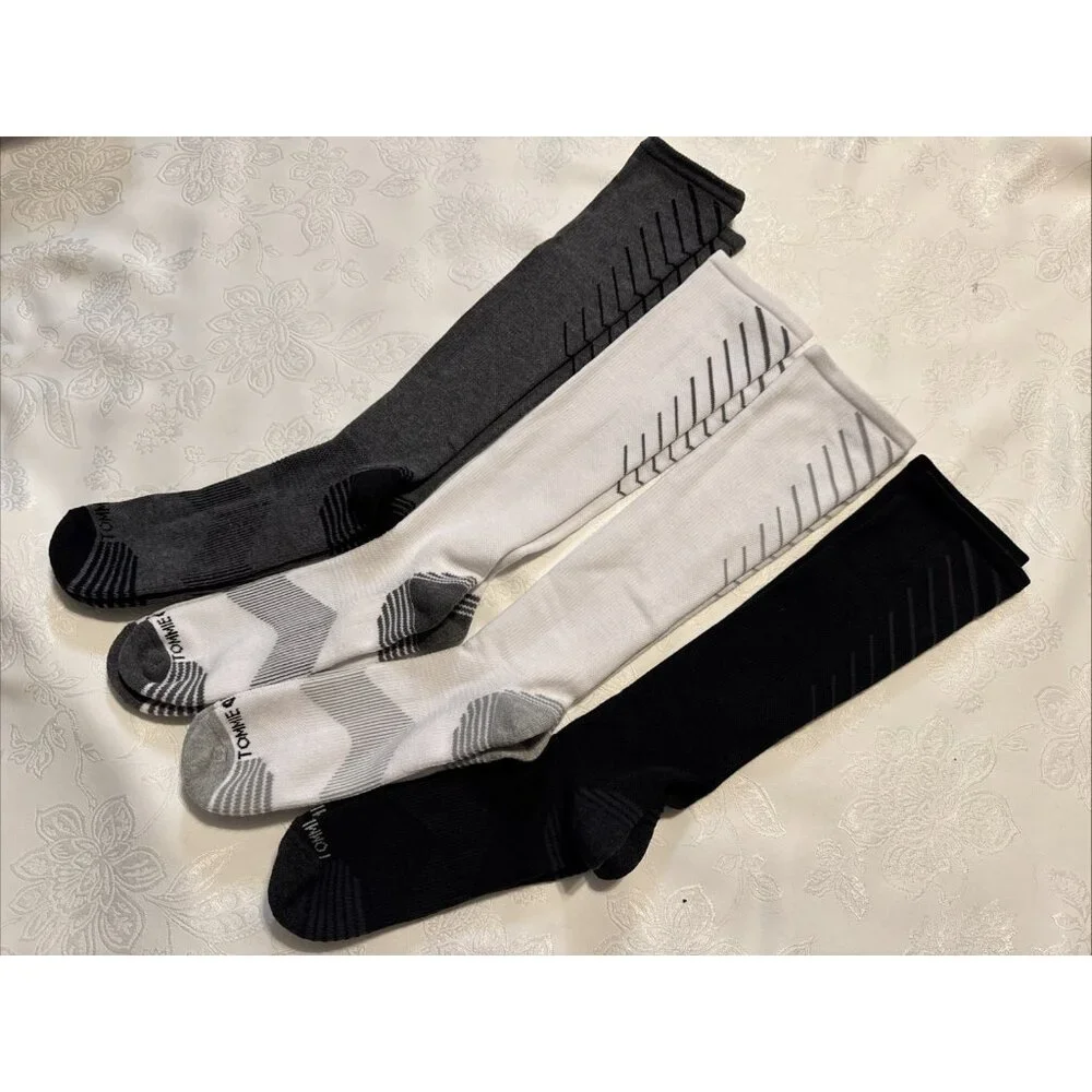 Tommie Copper 4 Pack SnugStay Knee High Compression Socks Mens 12-14.5
